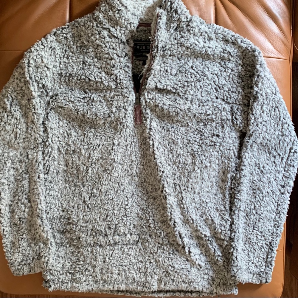 True grit oversized sherpa quarter-zip pullover
